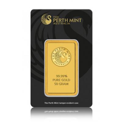 50 g zlatý slitek Perth Mint 50 g zlatý slitek Perth Mint