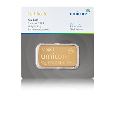 50 g zlatý slitek 50 g zlatý slitek